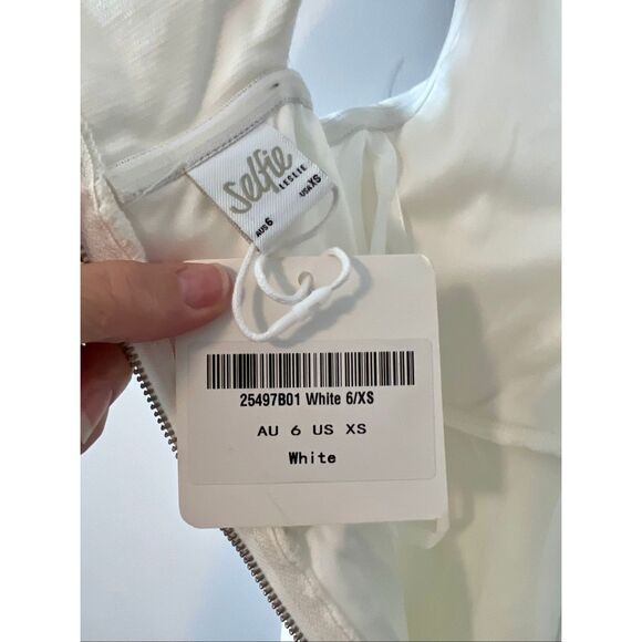NWT Selfie Leslie White Bodycon Cross Top Dress - Picture 5 of 5